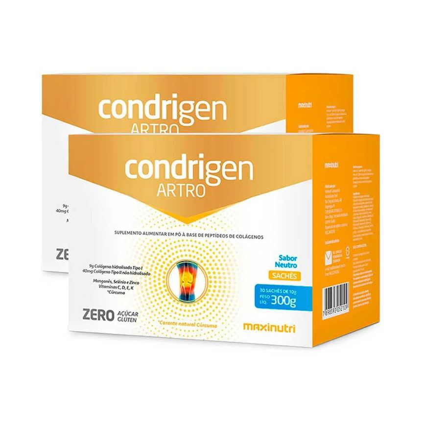 Kit 2 Condrigen Artro Colágeno 1 e 2 Sachê Neutro Maxinutri