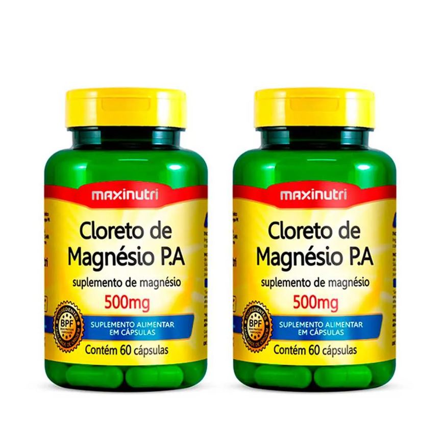 Kit 02 Cloreto de Magnésio P a 500mg 60 Cápsulas Maxinutri