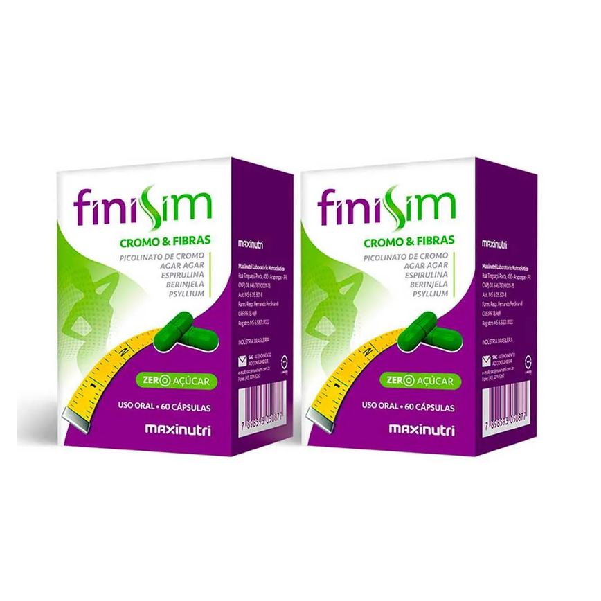 Kit 02 Finisim Cromo e Fibras com 60 Cápsulas Maxinutri