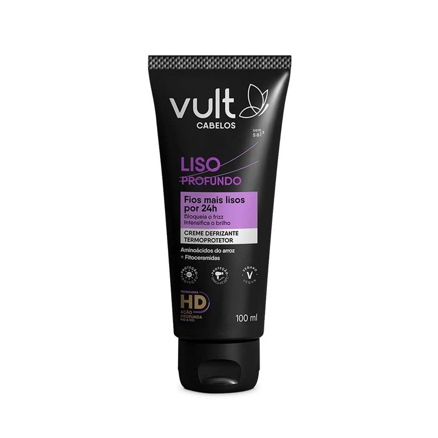 Creme Defrizante Termoprotetor Vult Cabelos Liso Profundo 100ml