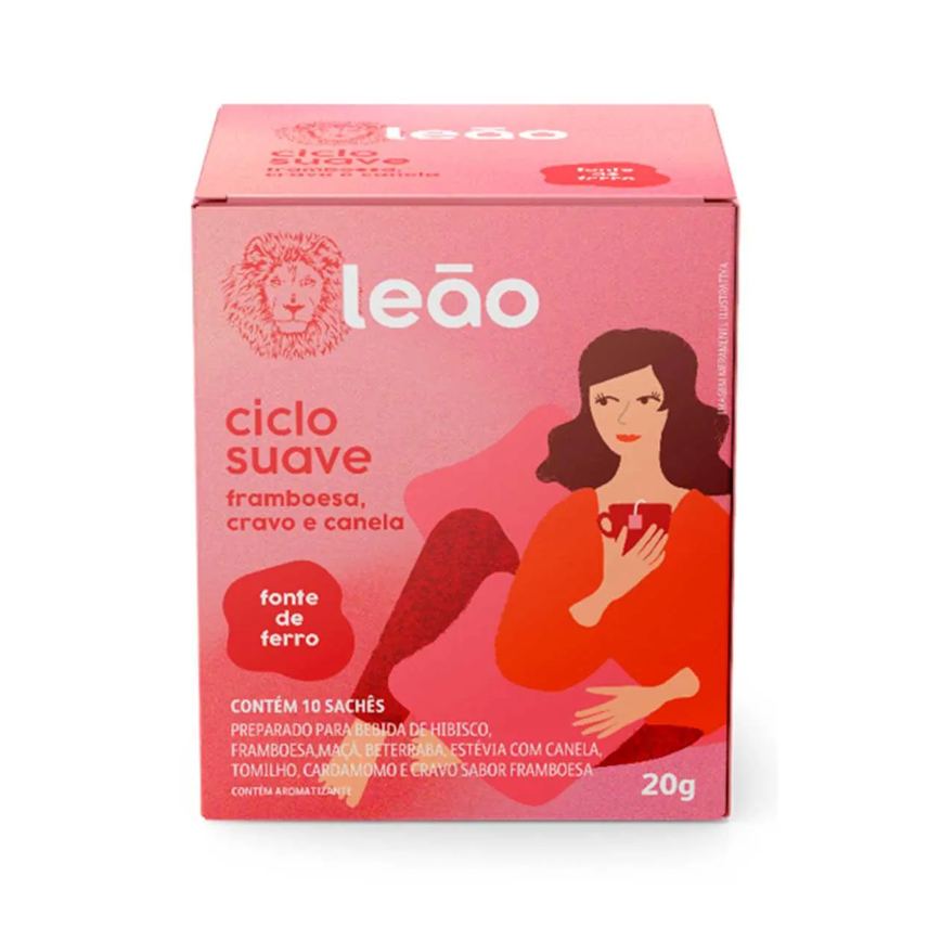 Leão Ciclo Suave Chá de Framboesa, Cravo e Canela. 10 sachês