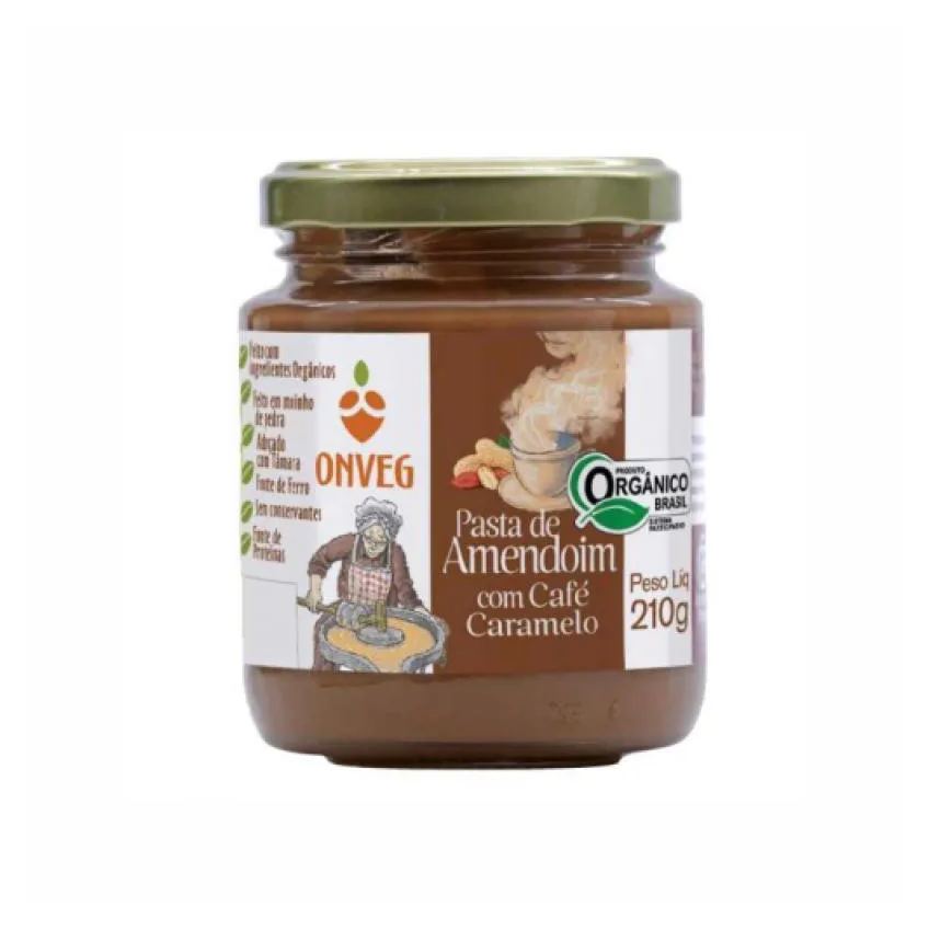 Kit 3x: Pasta de Amendoim com Café Orgânica Onveg 210g
