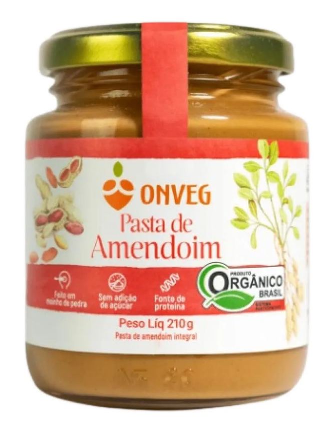KIT 3X: PASTA DE AMENDOIM ORGâNICA ONVEG 210G