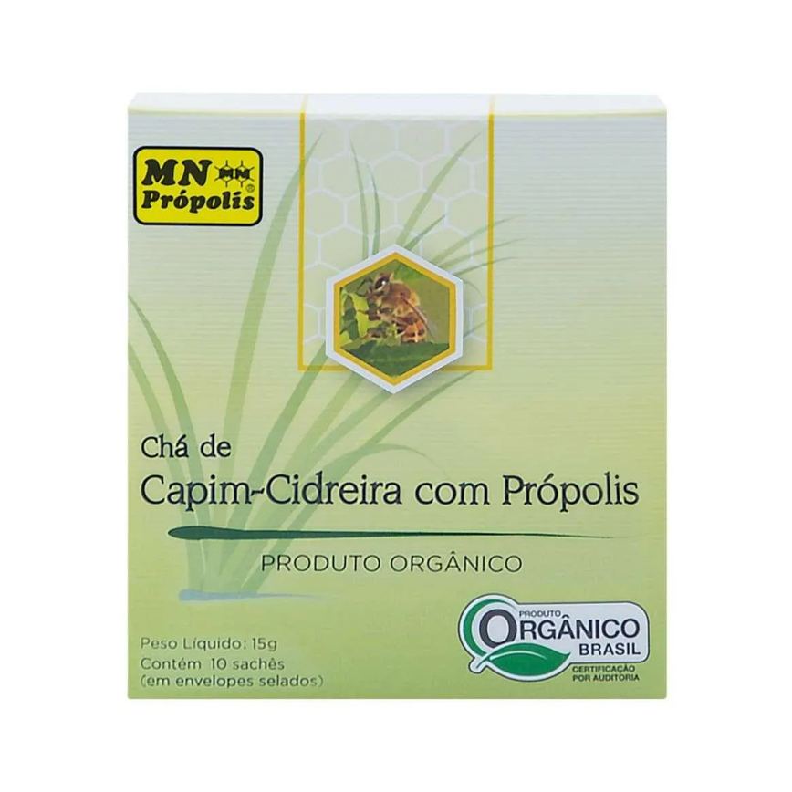 Chá de Capim Cidreira com Própolis Orgânico com 10 Sachês Mn Food 15g