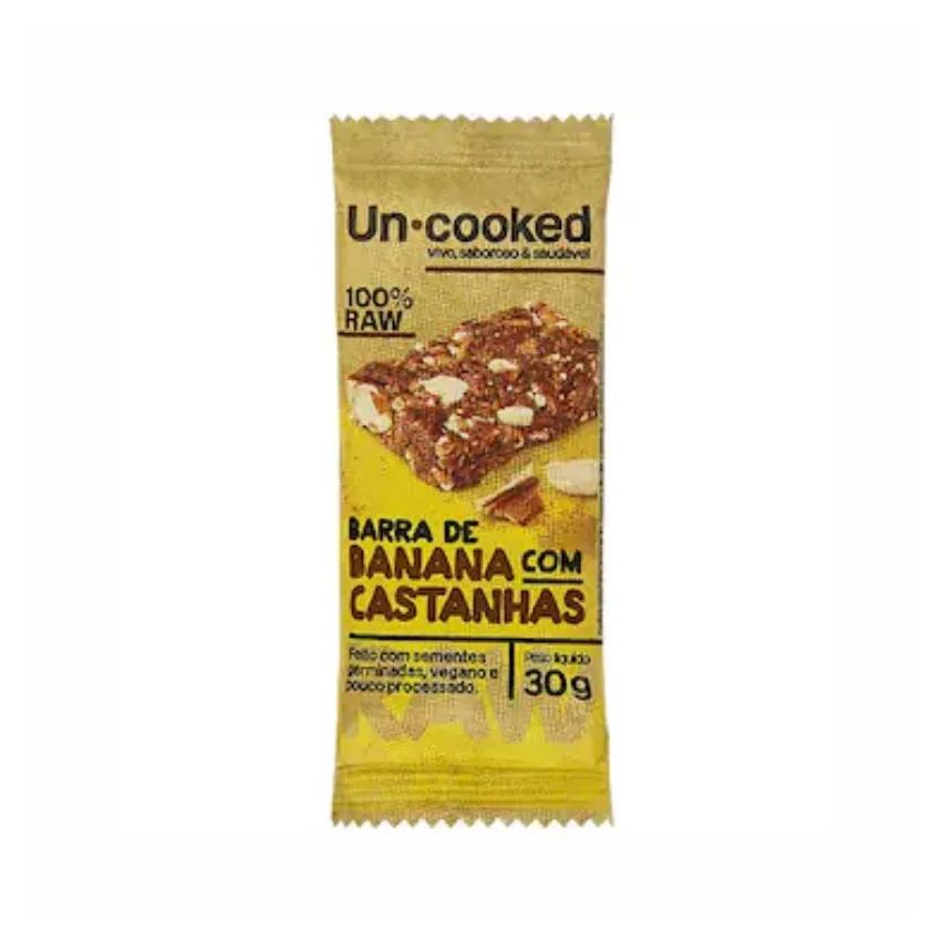 Kit 3x: Barra Banana e Castanha S/glúten Vegano Uncooked 30g