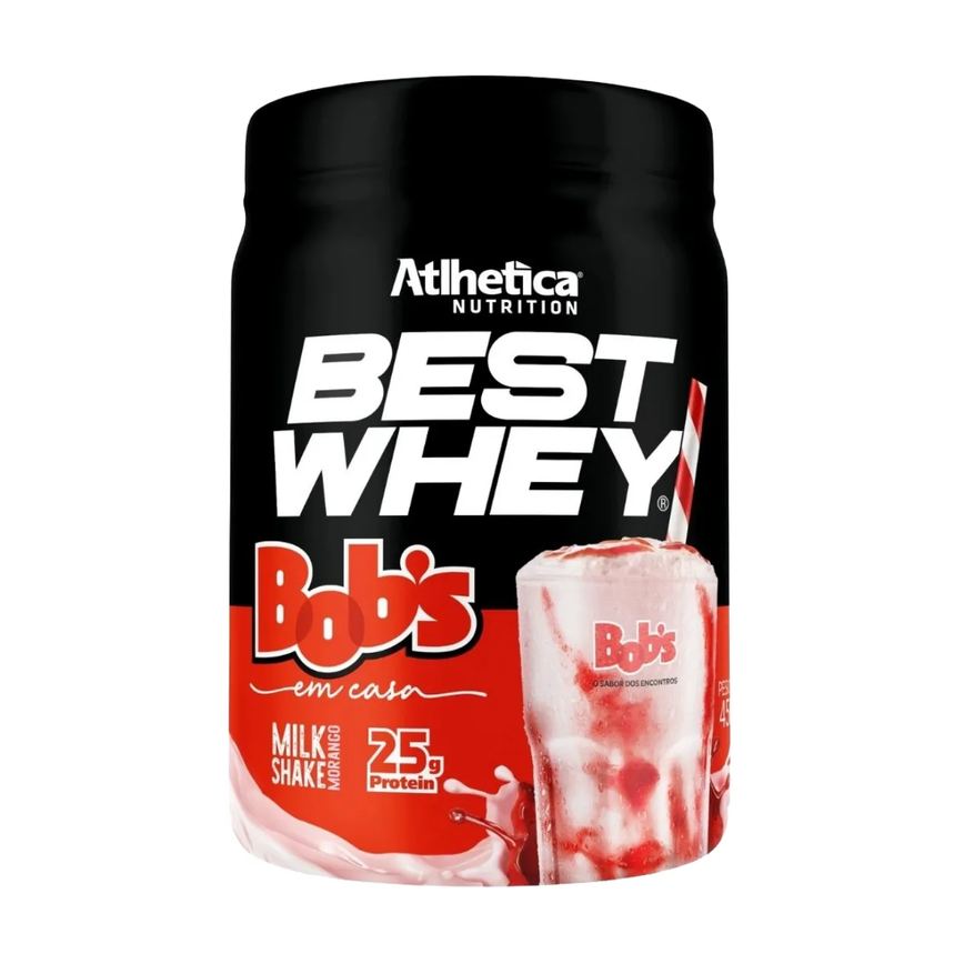 Whey Protein Best Whey Atlhetica Nutrition Milkshake de Morango Bob’s 450g