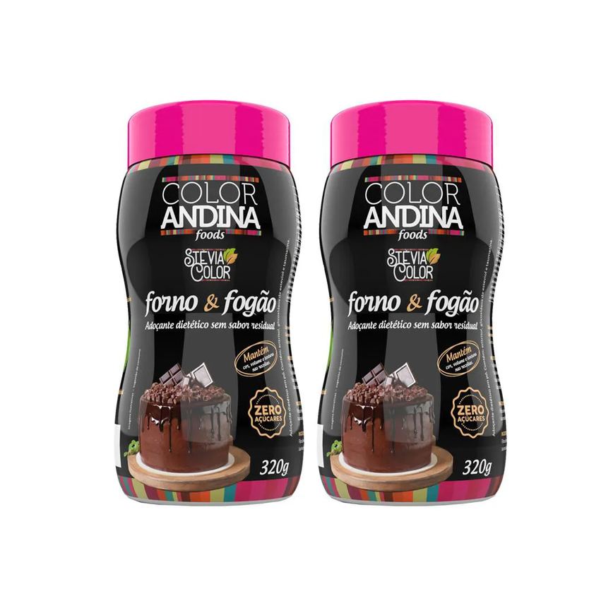 ADOçANTE CULINáRIO STEVIA COLOR FORNO E FOGãO 320G - 2 POTES