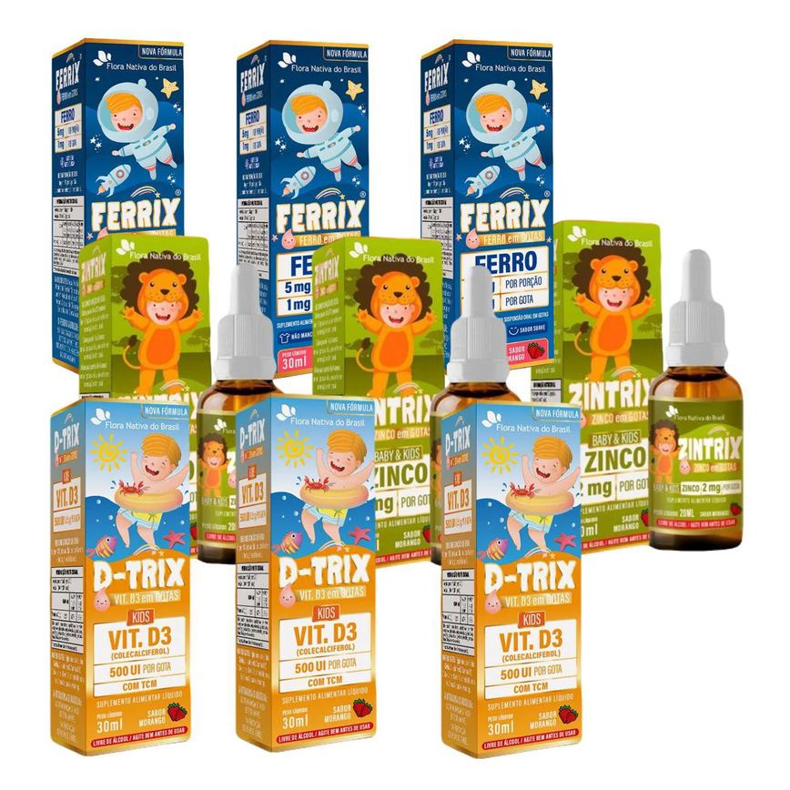 3X FERRIX FERRO + 3X D TRIX VITAMINA D3 – 3X ZINTRIX ZINCO