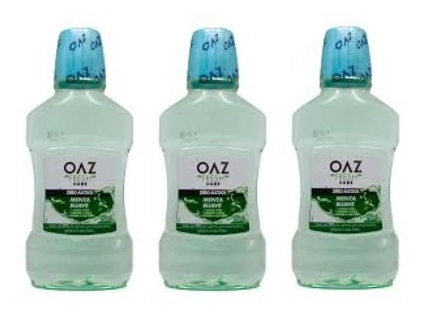 Kit 3uni Enxaguante Bucal Oaz Fresh 250ml Menta Suave