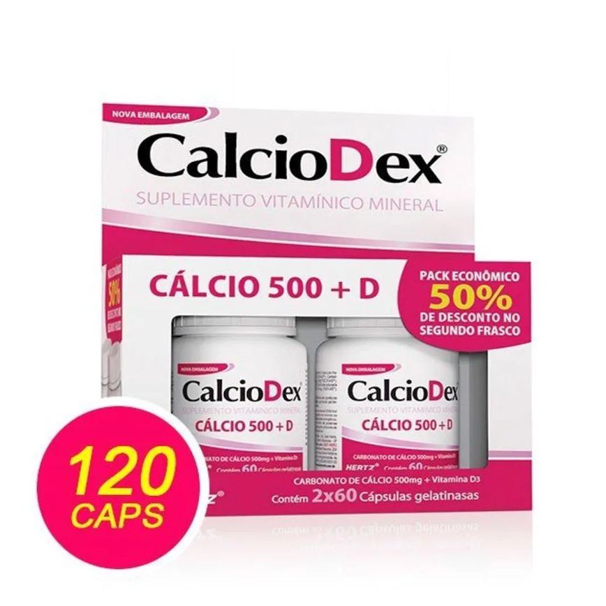 Calciodex 500mg + D3 120 cápsulas - Kley Hertz