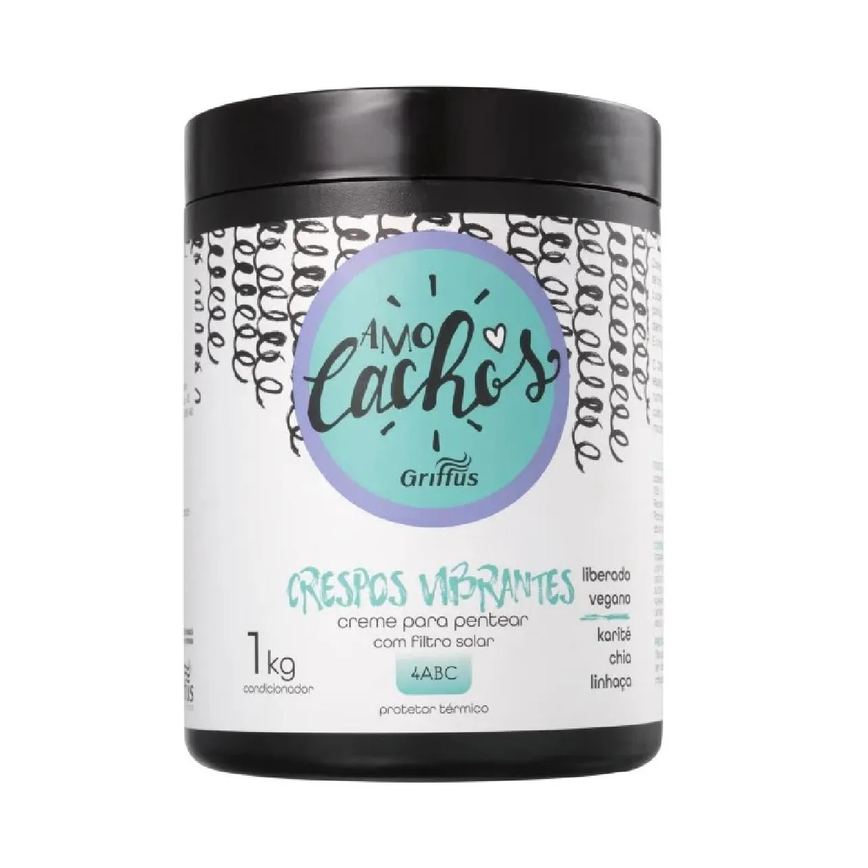 Creme para Pentear Karité, Chia e Linhaça Crespos Vibrantes 4abc Vegano Amo Cachos Griffus 1kg