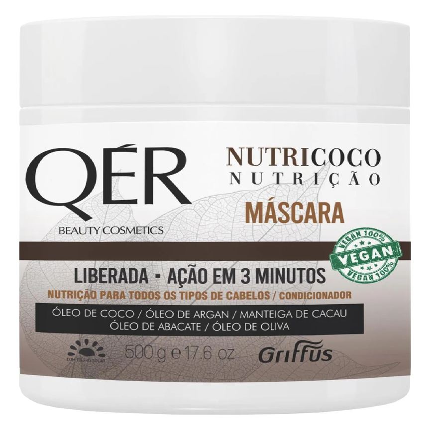 Máscara Nutrição Vegano Nutricoco Qér Griffus 500g
