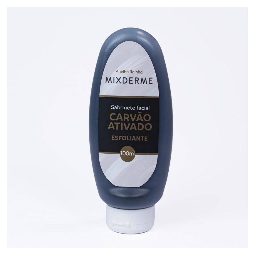 Sabonete Esfoliante Facial Black com Carvão Ativado Mixderme Abelha Rainha 100ml