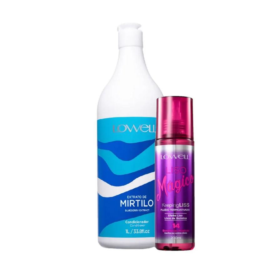 Kit Lowell Extrato de Mirtilo Salon Hidratação Termoativada (2 Produtos)
