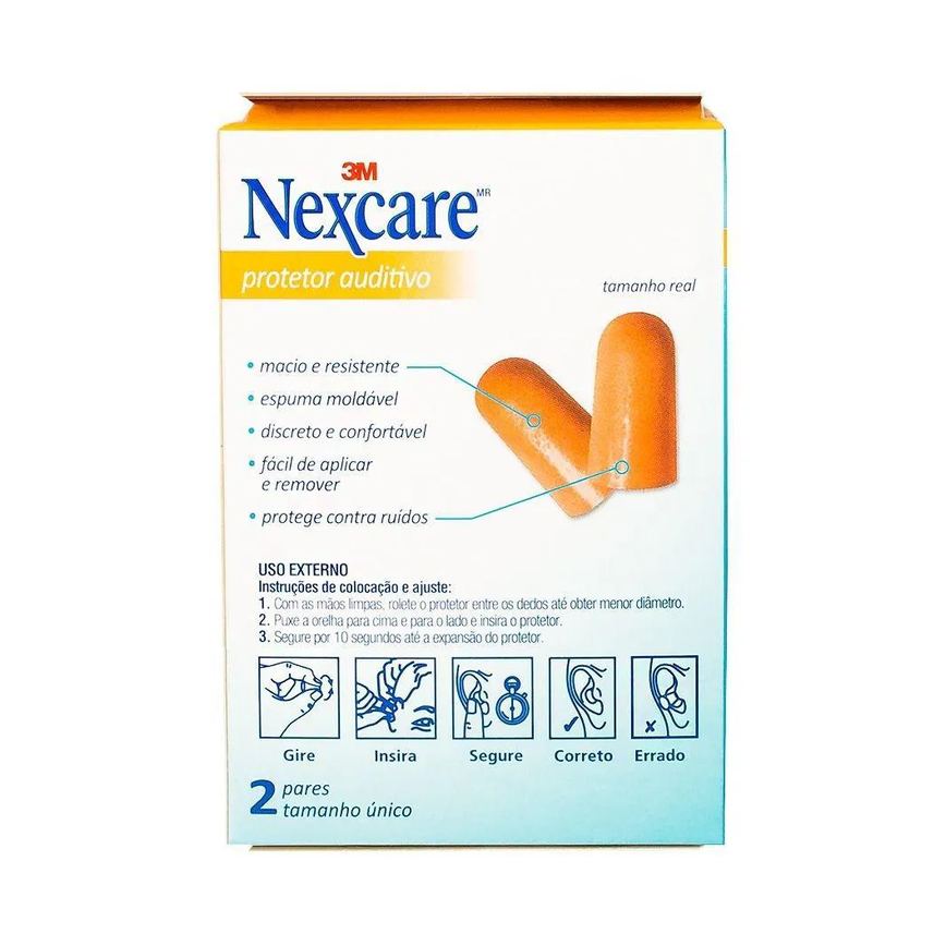 Nexcare 3m Protetor Ouvidos Moldavel Tamanho Unico 2 Pares