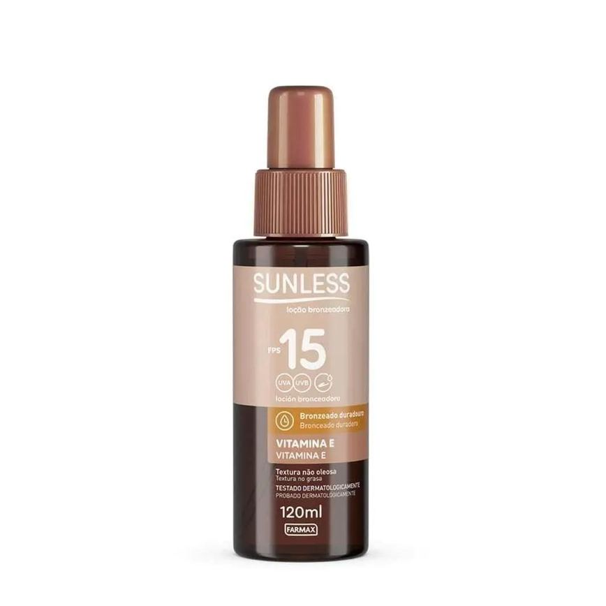 Locao Bronzeador Sunless com Vitamina e Fps15 120ml