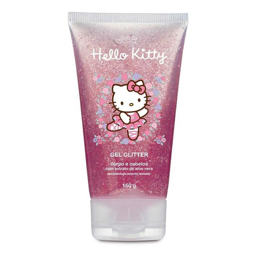 Gel Infantil Cabelo e Corpo Glitter Hello Kitty 180gr