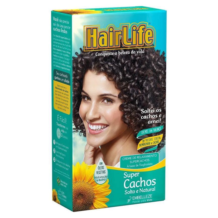 Creme Relaxante Hairlife Super Cachos Solto e Natural