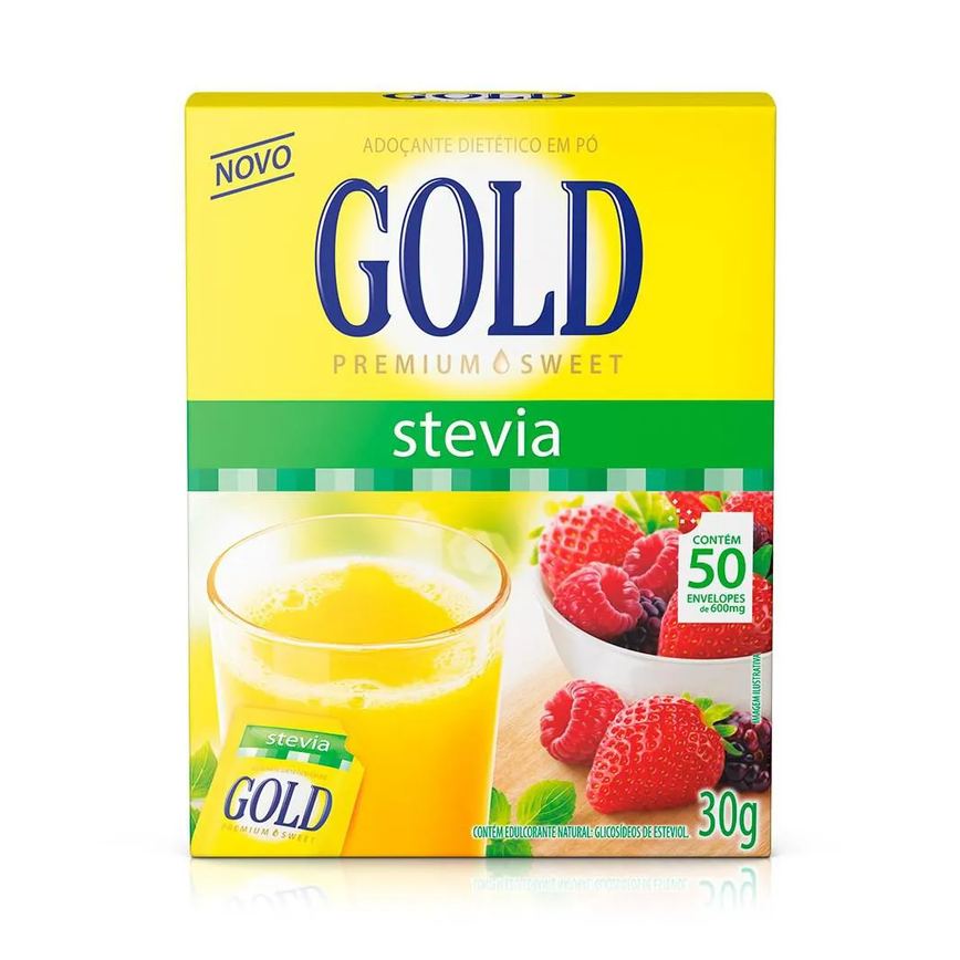 Adoçante Stevia em Pó 50x6mg - Gold