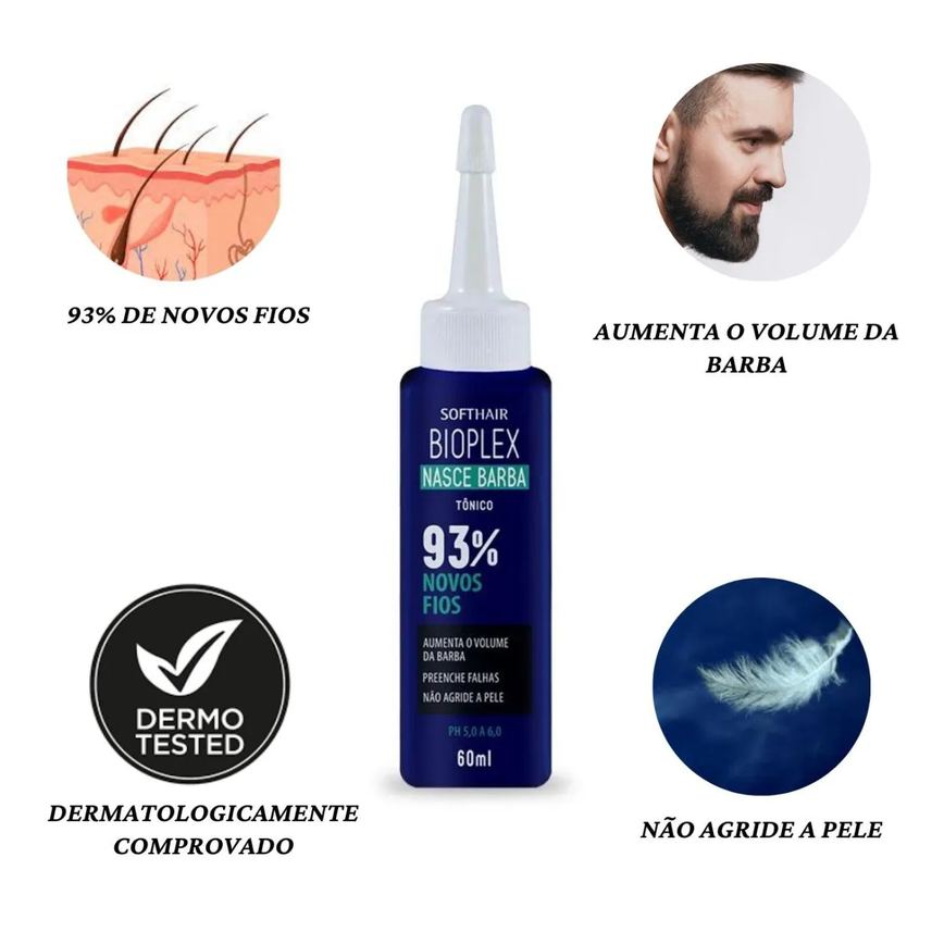 Produto para Barba Falhada Mais Volume e Crescimento Bioplex