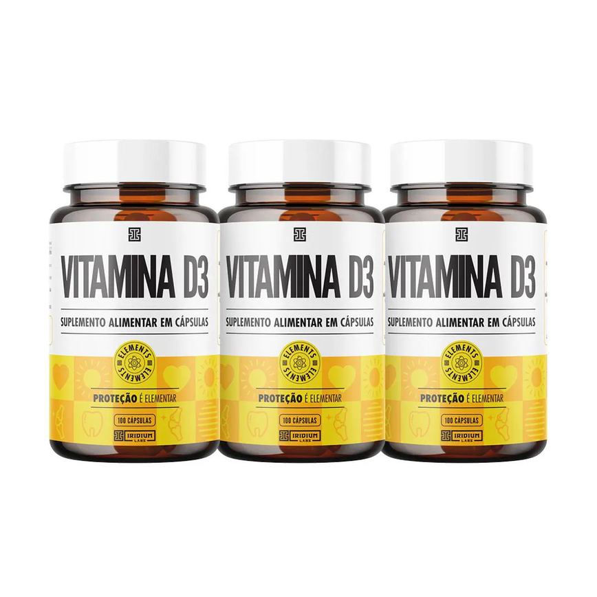 Kit 3x Vitamina D3 2.000ui 100 Cápsulas - Iridium Elements