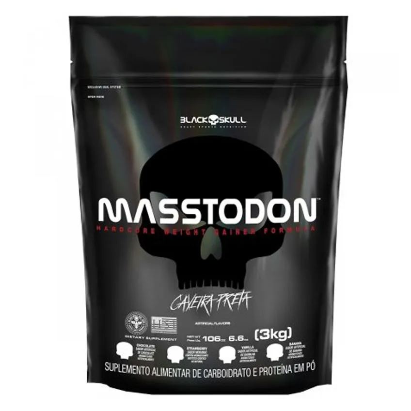 Suplemento Black Skull Hipercalórico Masstodon Banana Refíl 900g