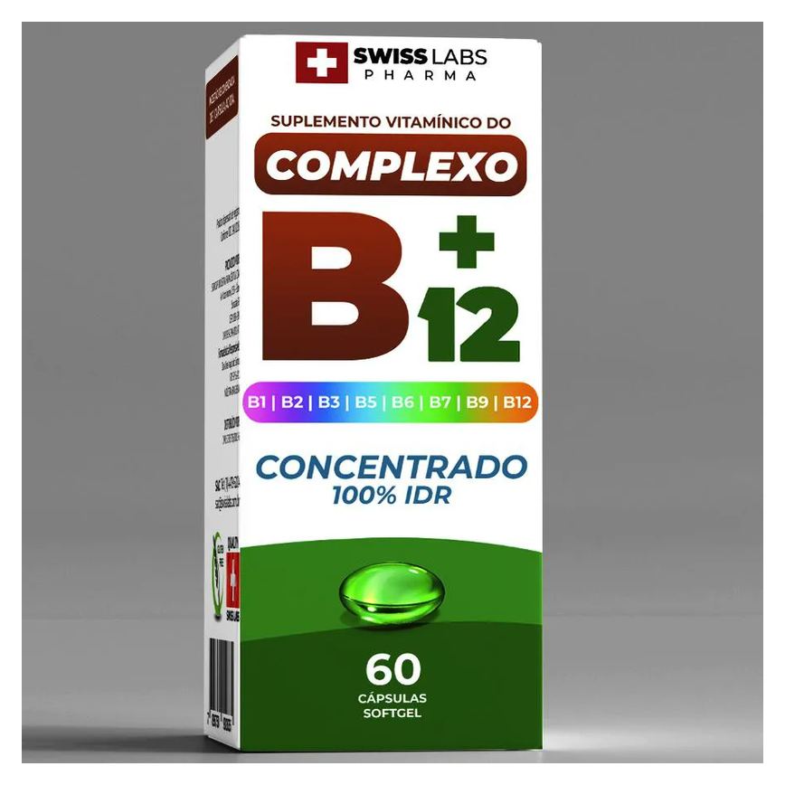 Complexo B12 Concentrado 100% Idr C/ 60 cápsulas Swiss Labs