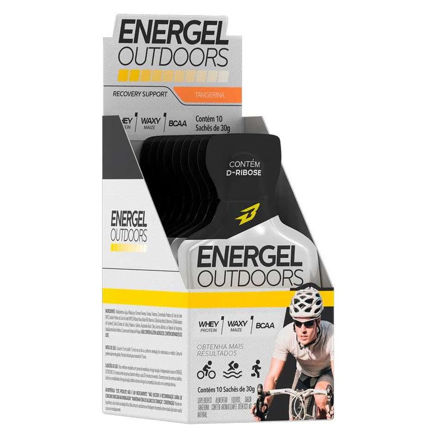 Gel Energético Energel Outdoors Cx 10 Sachês Body Action Sabor Tangerina