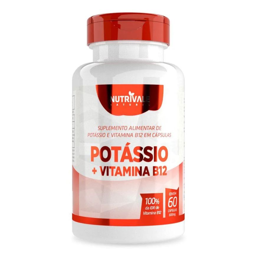 Potássio + Vitamina B12 600mg 60 cápsulas - Nutrivale