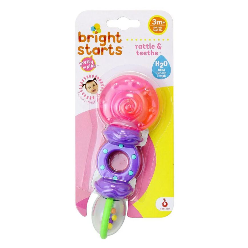 Mordedor Chocalho Rattle & Teethe Rosa e Roxo -bright Starts