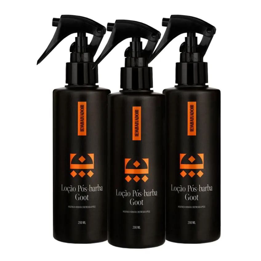 Kit 03 Loção Pós Barba Goot Embaixador 200ml