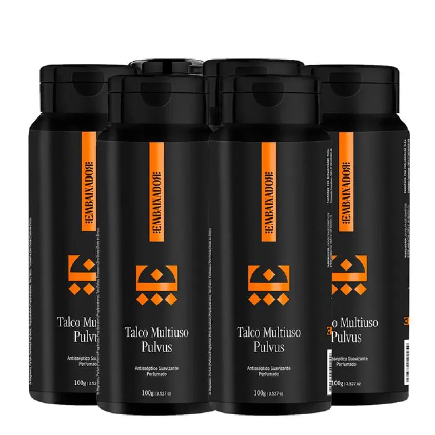 Kit 06 Talco Multiuso Pulvus Embaixador 100g