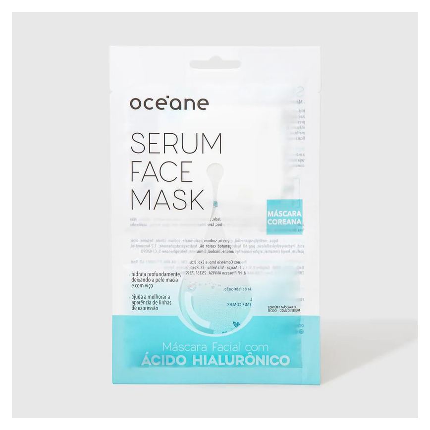 Máscara Facial Com Ácido Hialurônico - Serum Face Mask 20Ml