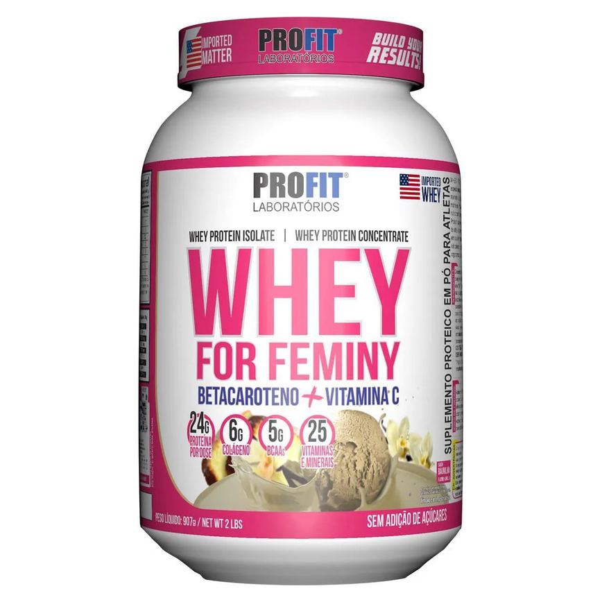 WHEY FOR FEMINY - 907G BAUNILHA - PROFIT LABORATóRIOS