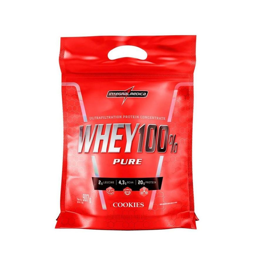 Whey 100% Pure - 907G Refil Cookies - Integralmédica