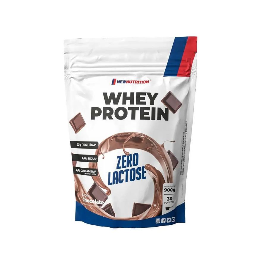 Whey Protein Zero Lactose - 900G Refil Chocolate - Newnutrition