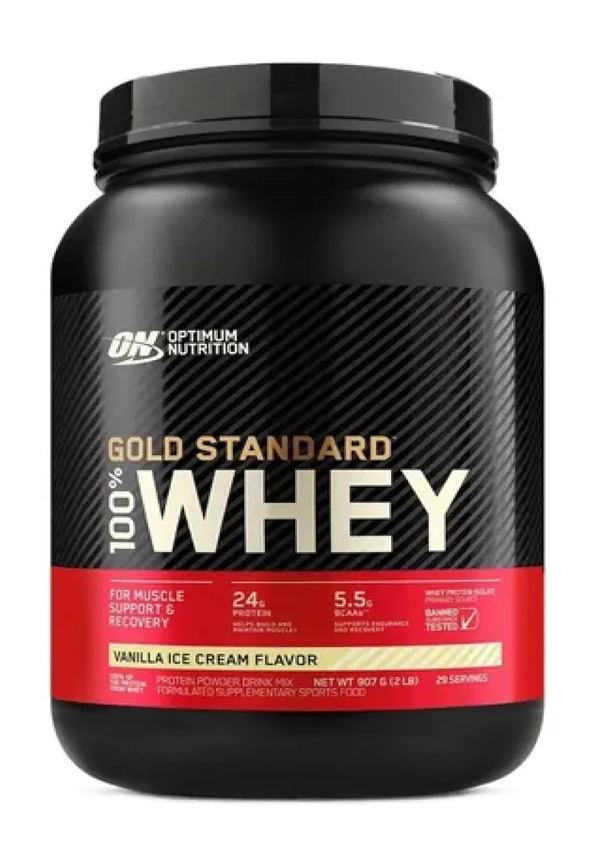 Whey Gold Standard 100% Vanilla Ice Cream Flavor Optimum Nutrition 907g