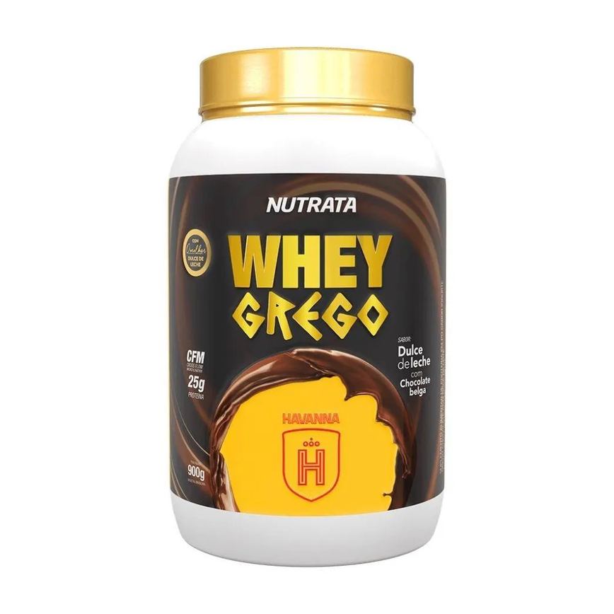 Whey Grego (900g) - Nova Fórmula - Sabor: Dulce de Leche C/ Chocolate Belga Havanna