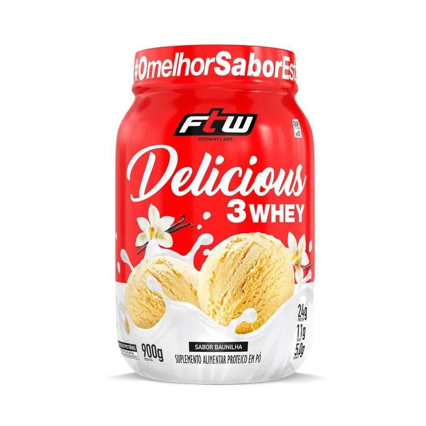 Delicious 3whey (900g) - Sabor: Baunilha