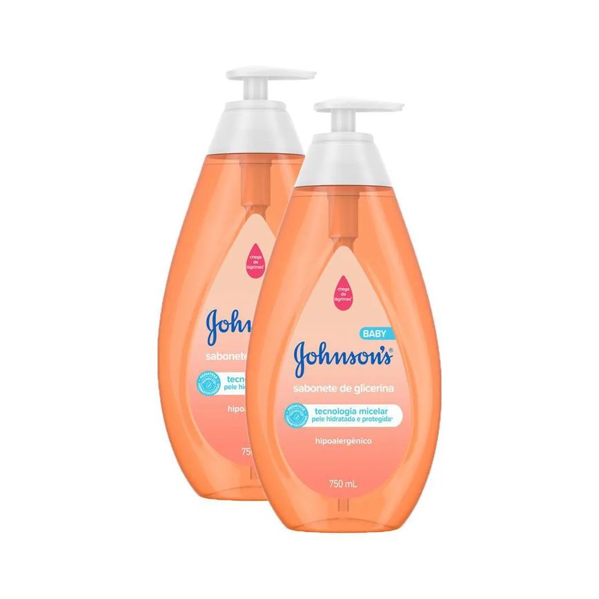Kit com 2 Sabonetes Líquido Johnson's Baby da Cabeça Aos Pés 750ml