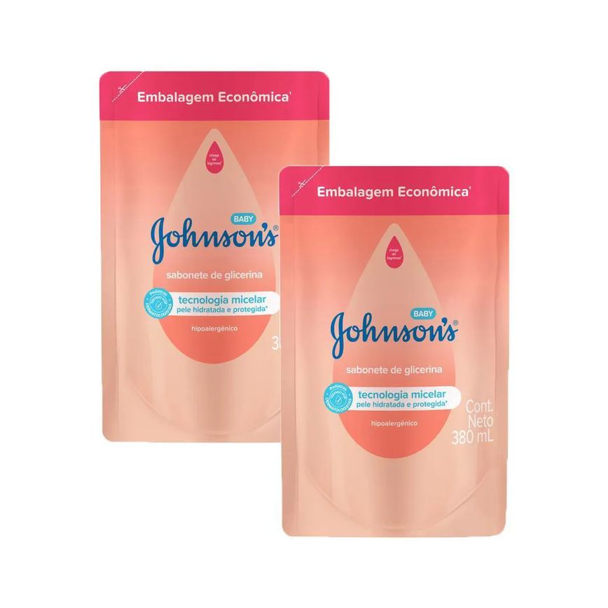 Kit 2 Sabonetes Líquidos Johnson's Baby Cabeça Aos Pés Refil 380ml