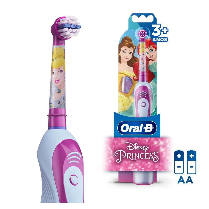 Escova Elétrica Oral-B Disney Princess + 2 Pilhas Aa