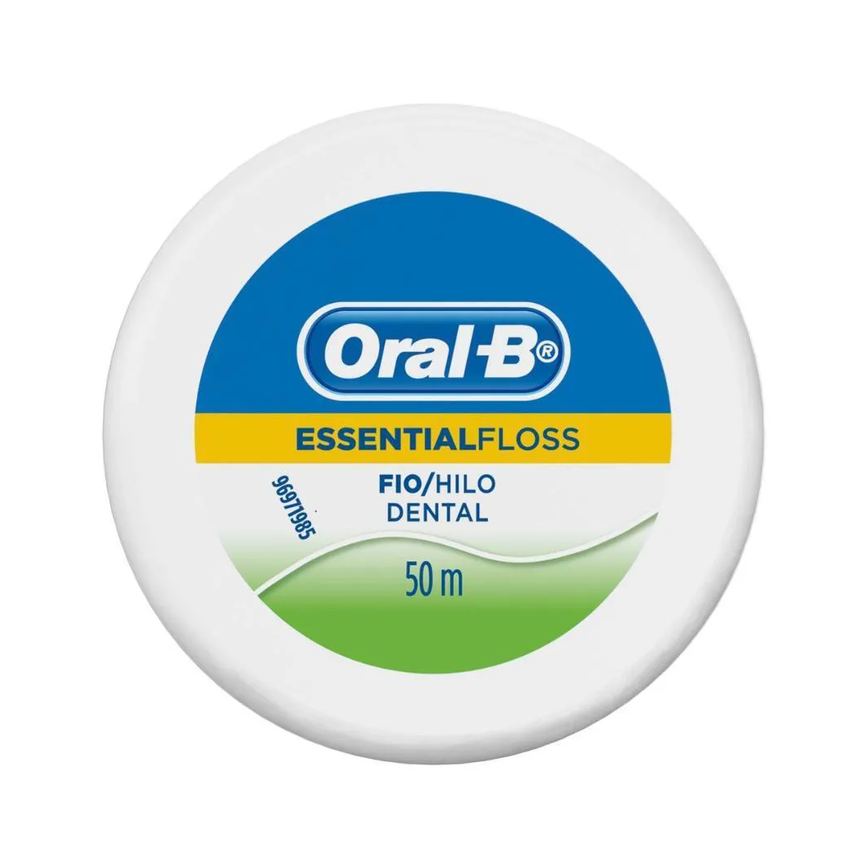 Kit 2 Fio Dental Oral-b Essential Floss Encerado Menta 50m