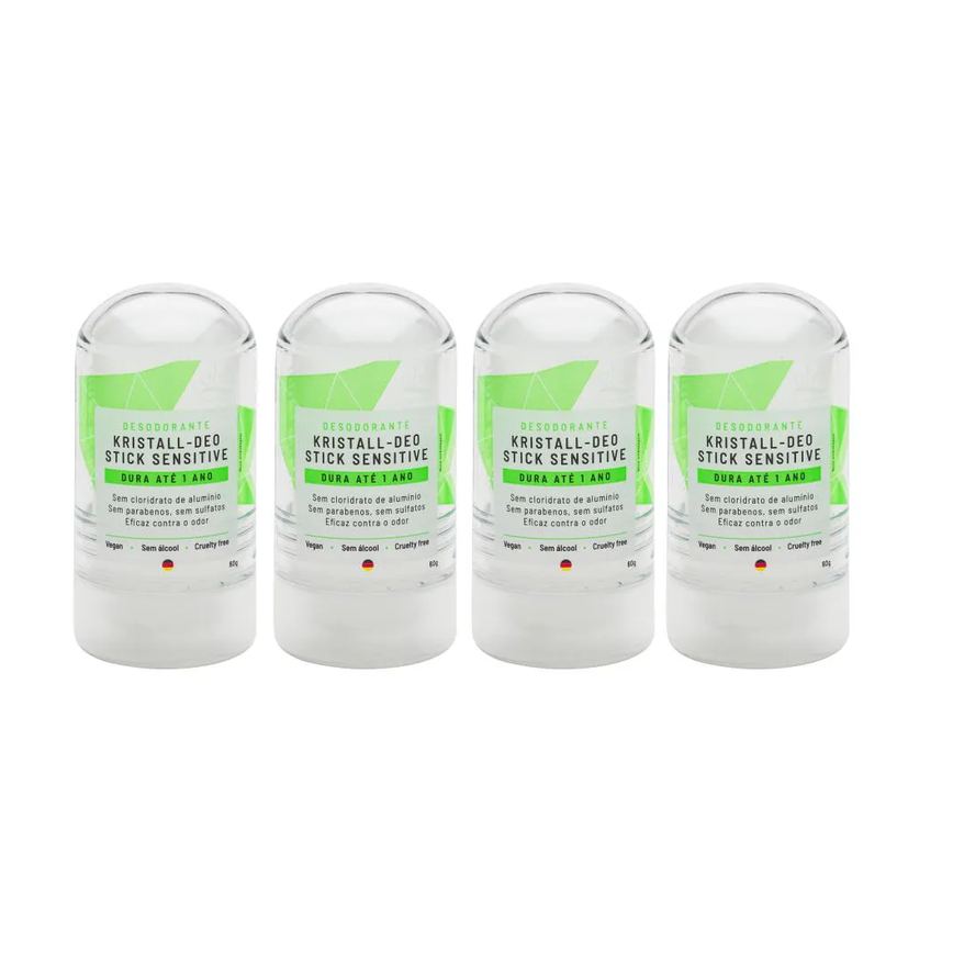 Kit Desodorante Stick Kristall Sensitive - Alva 60g 4 Unids