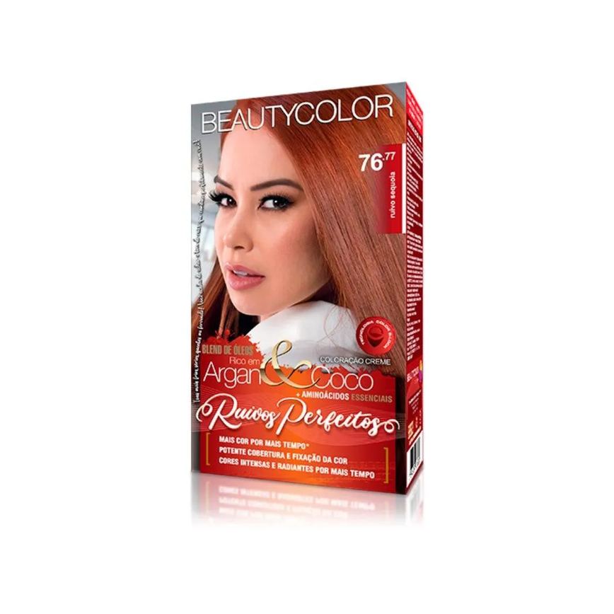 Tintura Beauty Color Ruivos Perfeitos Kit 76.77 Ruivo Sequoia