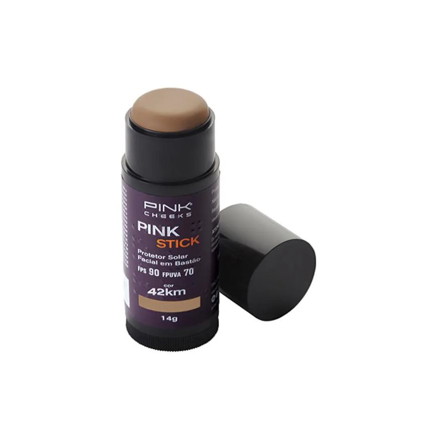 Protetor Solar e Base Pink Stick Fps90 Fpuva70 42Km - 14G - Pink Cheeks