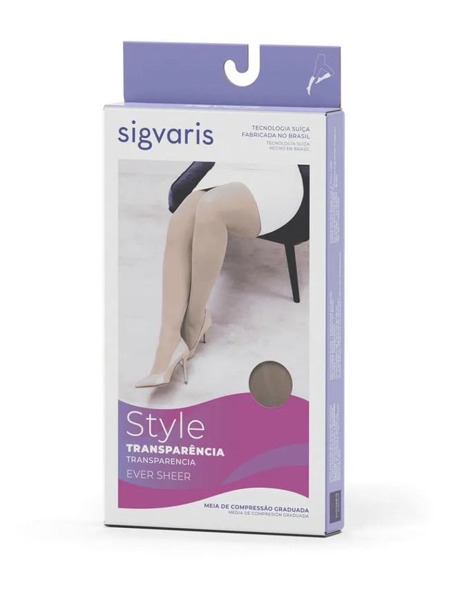 Meia Calça Longa 782b Ever Sheer 20-30mmhg Fechada Sigvaris G3 Preto