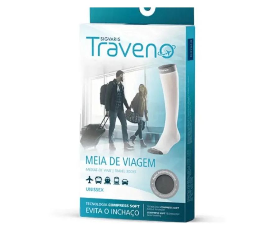 Meia para Viagem Sigvaris Traveno M Preto