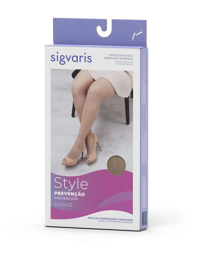 Meia Coxa Normal 12ob Audace 15-20mmhg Natural Fechada Sigvaris B Bege