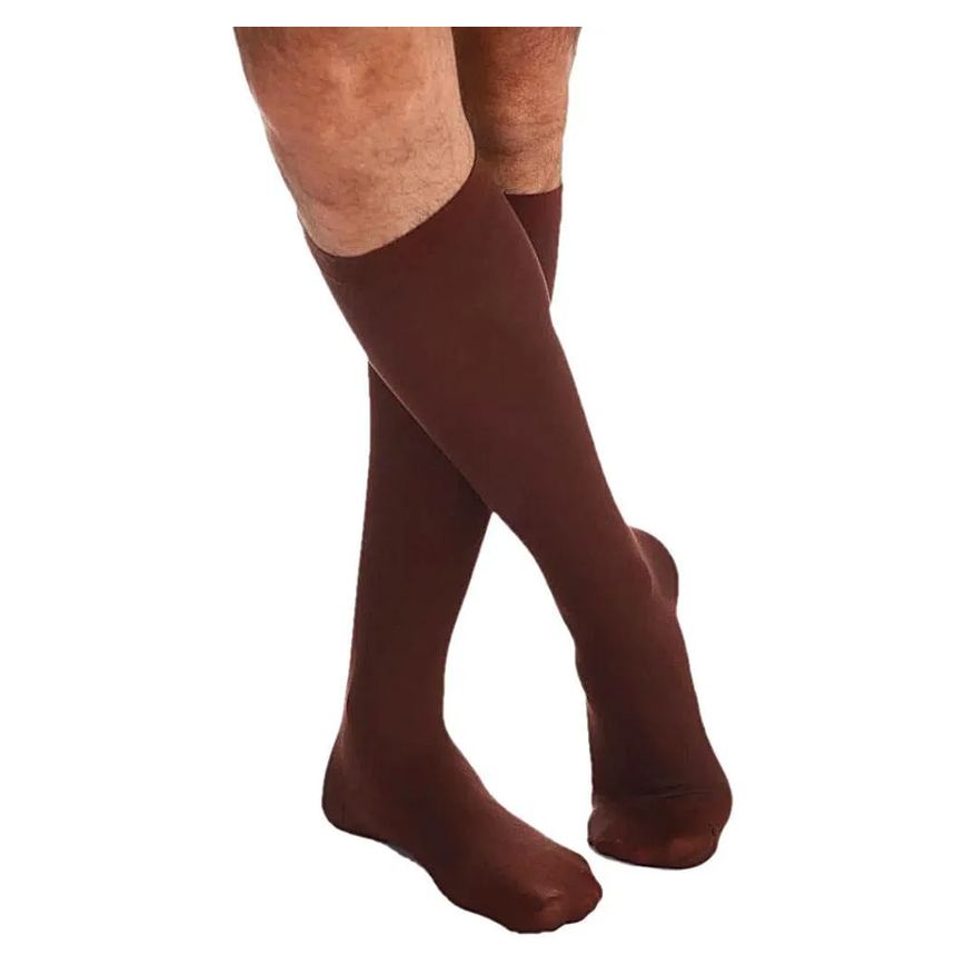 Meia 3/4 Sigvaris Cotton Comfort 20-30mmhg Fechada Marromxg2